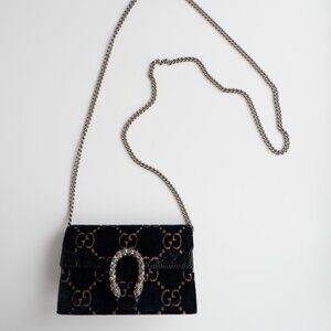 Authentic Preowned Gucci Navy Velvet Super Mini Dionysus Bag